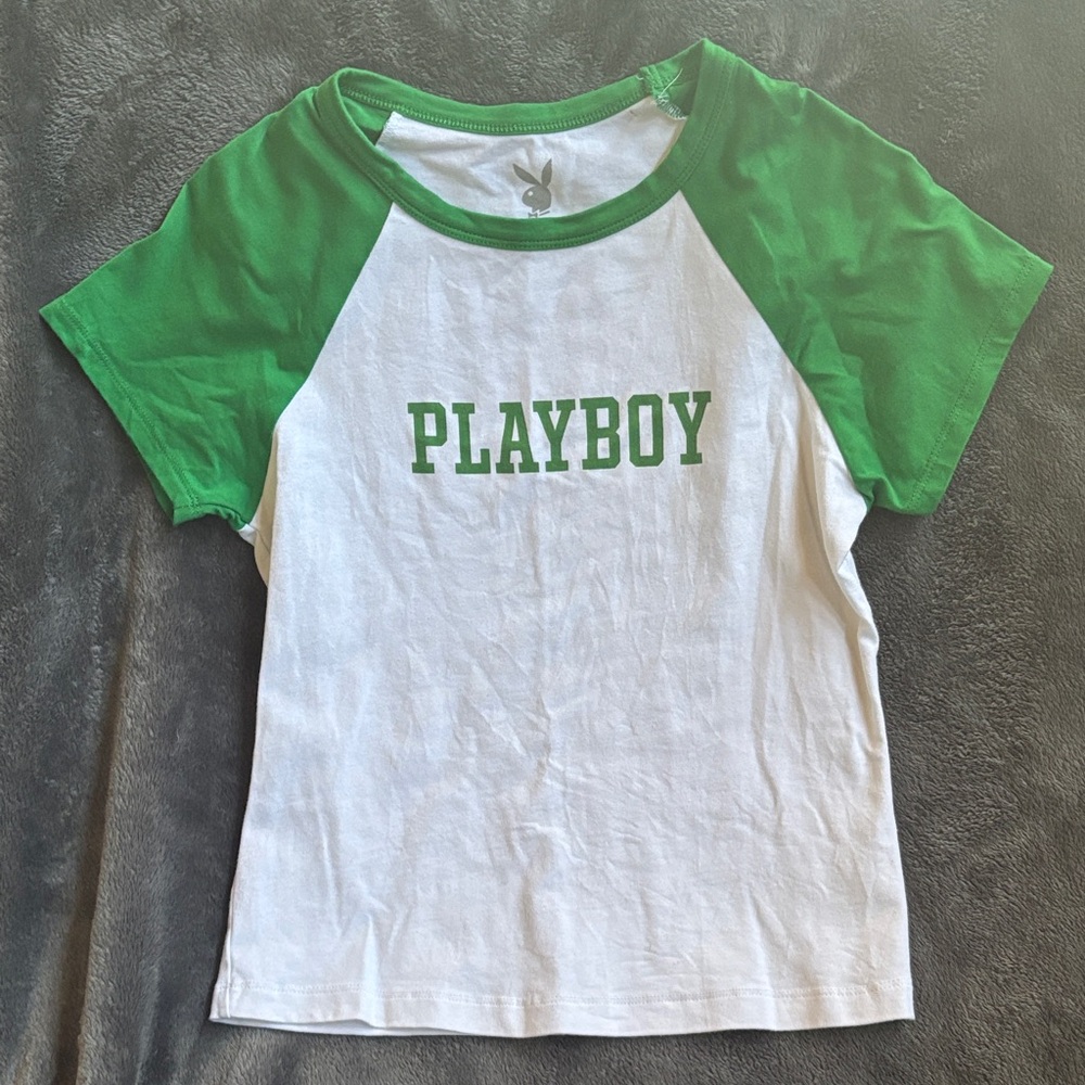 PLAYBOY Green and White Tee